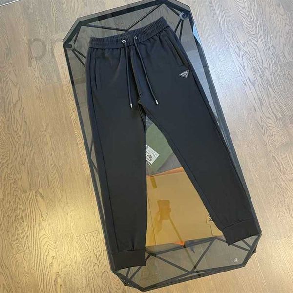 

women's pants & capris designer spring and summer new couple classic triangle nylon pocket stickers casual pants for men women 38de, Black;white