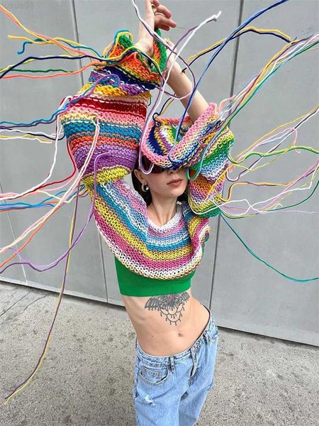 

women's sweaters tossy tassel contrast holiday sweater pullovers for women loose flared sleeve beach boho knit female cover up pullover, White;black