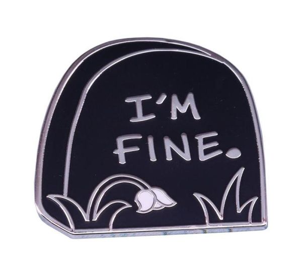

i039m fine tombstone enamel pin grave brooch flower badge creepy halloween gift dead morbid jewelry hat lapel pins black5744254, Blue