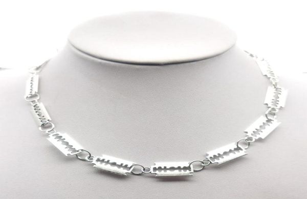 

small blade choker necklace women hiphop gothic combinations punk style barbed blade chain gifts 42cm8595925, Silver