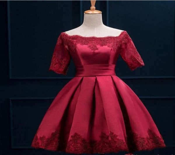 

2019 arabic short party cocktail dresses myriam fares dress knee length a line lace up appliques prom evening gowns dresses f8095210, Black