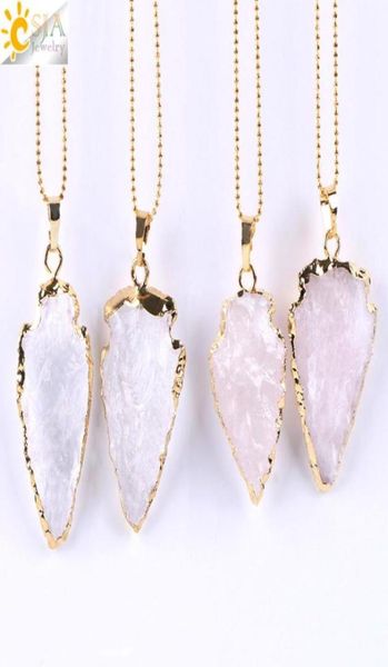 

whole crystal natural stone pendant necklace arrow healing crystal necklace for women 2020 necklace65440694529423, Silver