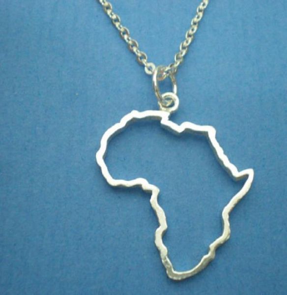 

5pcs outline african map necklaces continent egypt south africa kenya nigeria ethiopia country profile charm pendant chain women j7039355, Silver