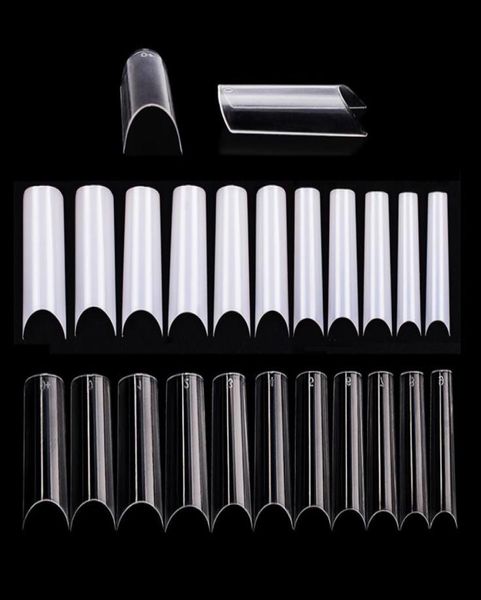 

550 pcsbag extralong false nail tips c curved full cover fake nail tip clear nature acrylic nails diy salon manicure supply6252759, Red;gold