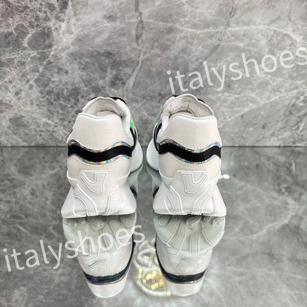 

2023 new luxury reflective leather dad shoes space stitching material sneakers designer sneakers modern autumn winter trendy shoes xsd230403, Black