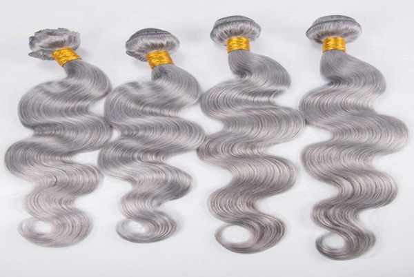 

body wave bundles virgin silver grey hair weave grey hair weaves 100 human virgin hair weft for black women9868797