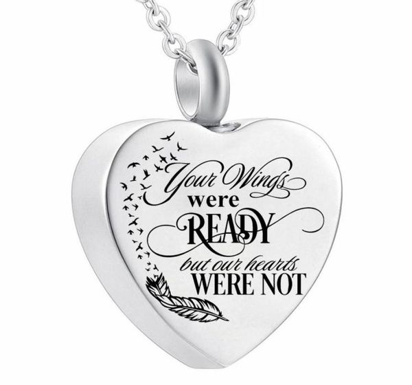 

stainless steel angel wings cremation jewelry ash necklaces keepsake memorial waterproof urn pendant necklace for ashes1711920, Silver