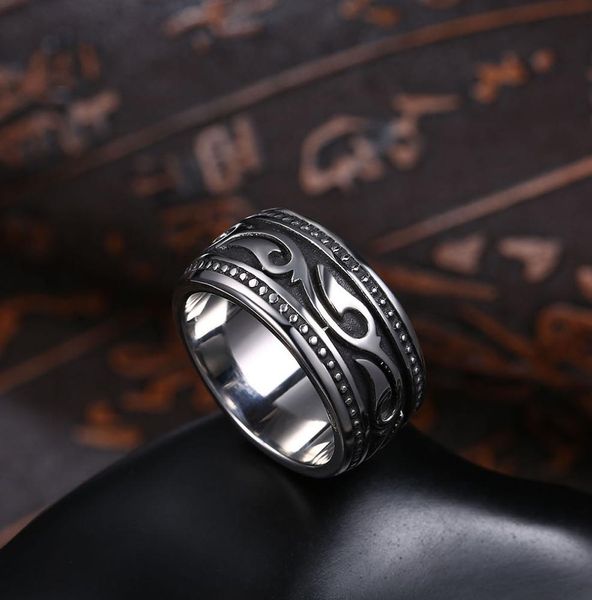 

ancient mayan fashion ring mens atainless steel jewelry designer jewelry hip hop punk style mens rings biker rings size 8-124793328, Silver