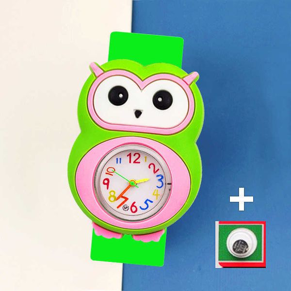 

baby watch 3d cartoon children's watch birthday gift 1-15 year old girl boy children's learning time toy watch clock backup batter, Slivery;golden