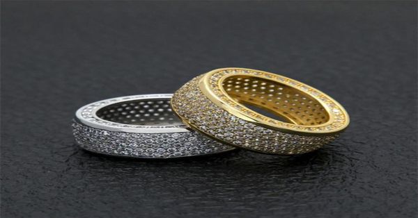 

micro pave cubic zircon round ring full iced out bling hip hop diamond jewelry for male276d2566177, Silver