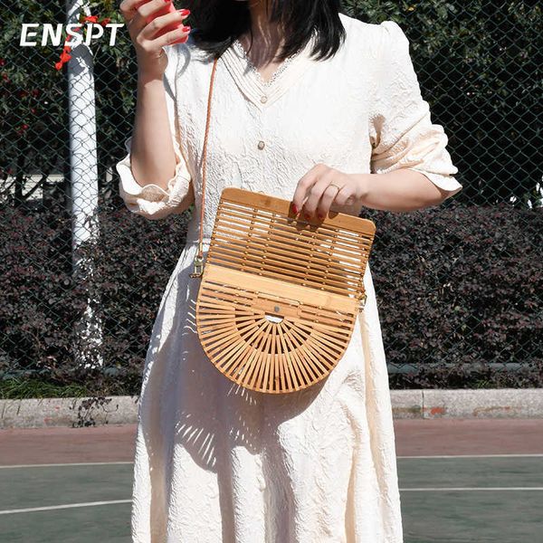 

small group design woven bag, bamboo joint bag, summer new popular hollow out bamboo woven bag, versatile crossbody vegetable basket bag 230
