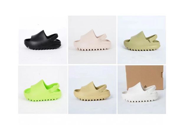 

infants kids slippers toddlers designers slide eva for boys grils comfortable sandals glow green soot onyx black bone resin desert sand pure, Black;grey