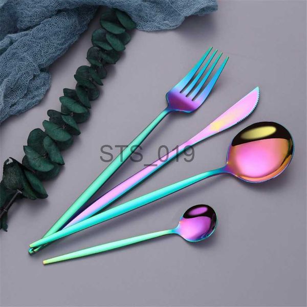 

briefs panties other panties mirror rainbow stainless steel cutlery set dessert fork spoon knife silverware set tableware steel chopstick co, Red;black