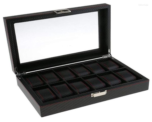 

watch boxes cases fashion jewelry display case storage box 12 slots black5367786, Black;blue