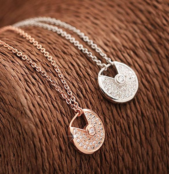 

s925 sterling silver diamond necklace women amulette chain wedding amulet hollow necklaces3978020
