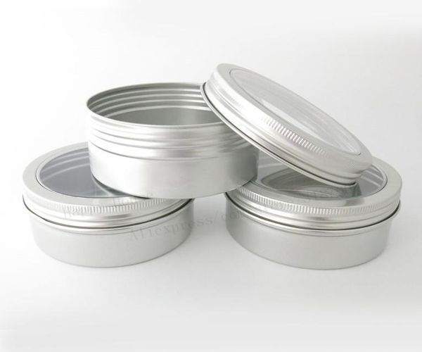 

30 x 200g aluminum jar container with window 200g metal display tin for cream sugar storage display jewelry glitters use4477476