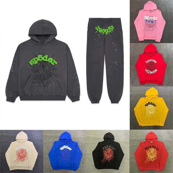 

51 new colors spider hoodies sp5der young thug 555555 angel pullover pink red hoodie hoodye pants men quality sp5ders graphic printing web s, Black