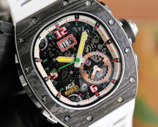 

designer men wrist watches superb rm62-01 watch s1jp fully automatic mechanical movement sapphire mirror ntpt carbon fiber case with natural, Slivery;brown