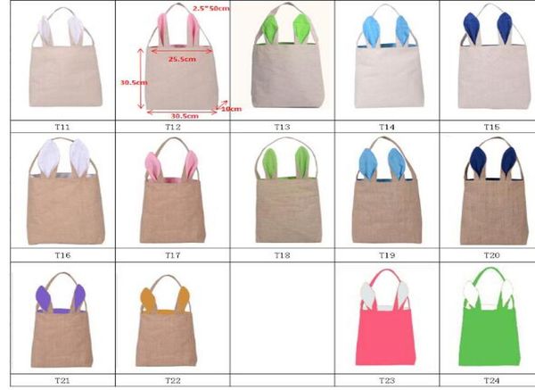 

new burlap easter basket with bunny ears 14 colors bunny ears basket cute easter gift bag rabbit ears put easter eggs dhl5719384, Black