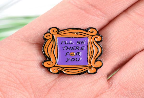 

purple magic mirror brooch i039ll be there for you letter brooch women men lapel pin backpack bags hat badge lapel jewelry9948653, Gray