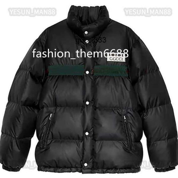 

men's down parkas jacket ribbon ggity and g thickened designer jacket red winter blue mens printing and warm puffer womens down fashion, Black