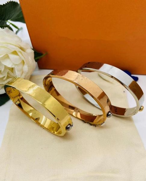 

5 color designer jewelry bangle rose gold silver black purple stainless steel luxury simple cross pattern buckle jewelry women men9066863