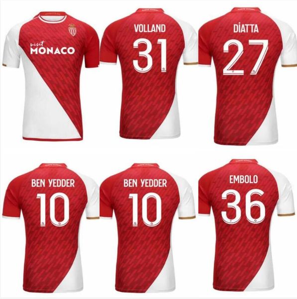 

23 24 maillots as monacos soccer jerseys home minamino ben yedder jovetic golovin geubbels men maillot de foot flocage jorge football shirt, Black;yellow