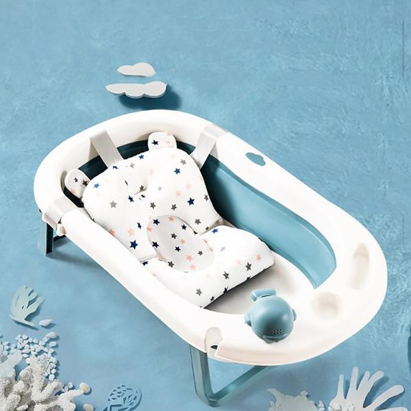 

bathing tubs seats baby shower bath tub pad nonslip bathtub seat support mat born safe security cushion foldable soft pillow portable ajusta