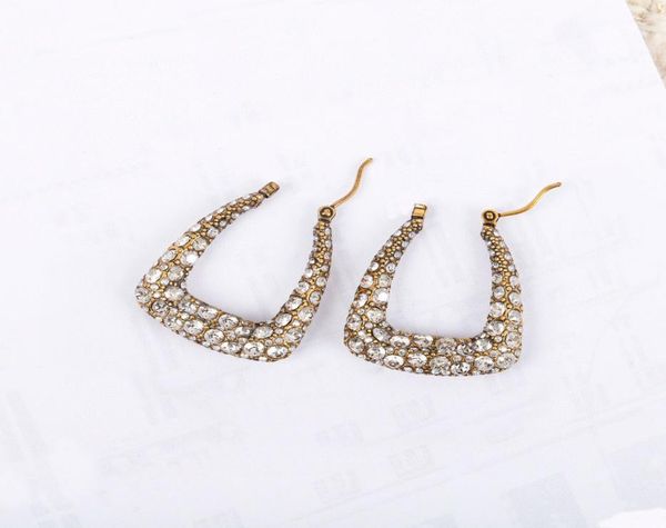 

fashion gold round diamond earrings aretes for lady women party wedding lovers gift engagement jewelry for bride with box2191900, Golden;silver