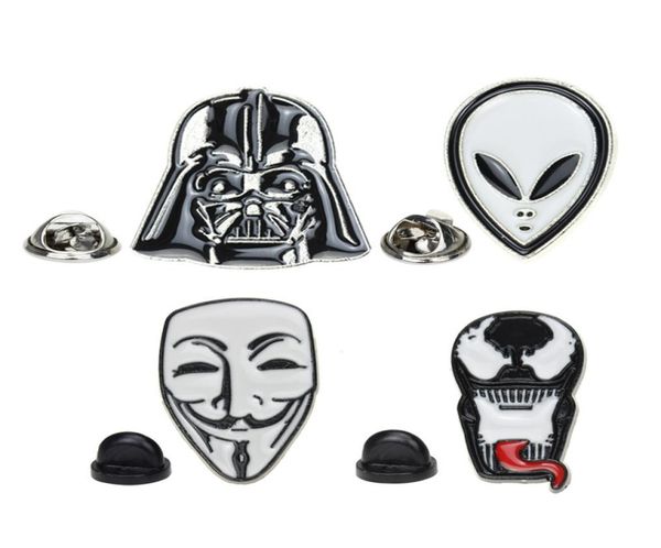 

alien enamel pin punk style killer v bad man brooch collection cartoon cool badge gift pin whole2956739, Blue
