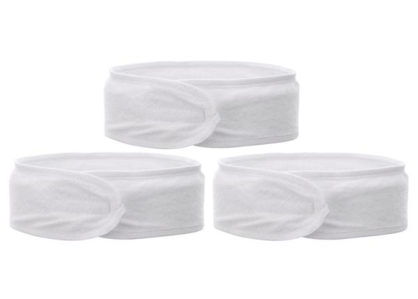 

3pcs multi use soft headband white elastic practical hair loop hair band headbands for wash face makeup spa5004298, Golden;white