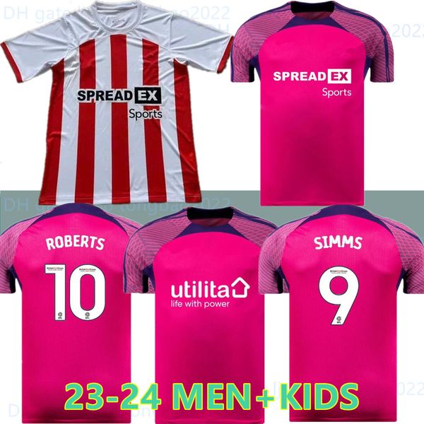 

23 24 sunderland soccer jerseys stewart simms roberts amad clarke dajaku embleton evans o'nien football shirt pritchard mens kids kit h, White;black