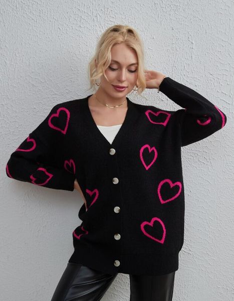 

women's sweater 2023 spring and autumn new stripe fashion cardigan women's sweater cardigan knitted sweater women, White;black