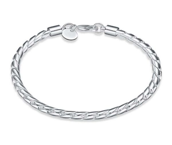 

silver plated bracelets 4mm ed rope chain girls gift behemian bangle bracelet for women selling7138708, Golden;silver