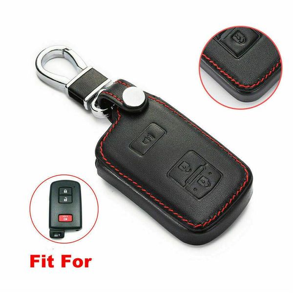 

fit toyota 4runner tacoma 3 buttons leather smart remote key fob bag cover case2639