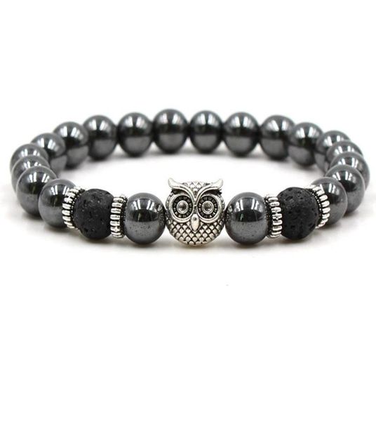 

black lava stone bead bracelets bracelet for women skull crown lion leopard head stretch men bracelet jewelry6479805