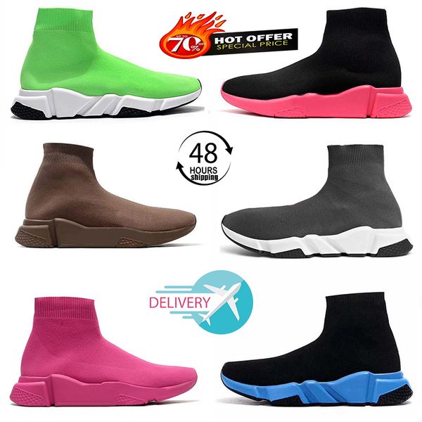 

designer sock shoes speed clearsole runner trainer women men black red yellow fluo socks sneaker platform stretch lace up clear sole trainer