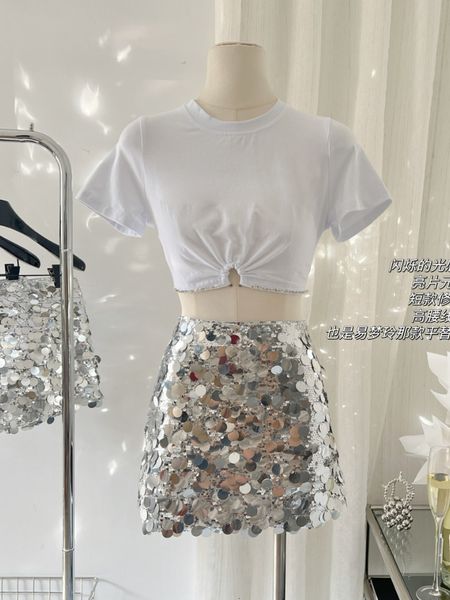 

skirts women sequins skirts high waisted shiny mini skirt korean zipper fly a-line black y2k evening skirt club slim chic gothic 230717