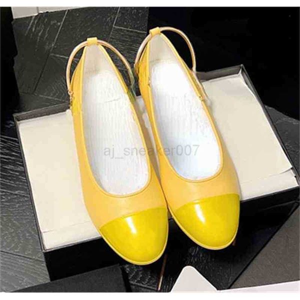 

channel shoes 2022 summer dress new brand c round head low heel ballet flat shoes women's chain ankle buckle mary jane ccity, Black