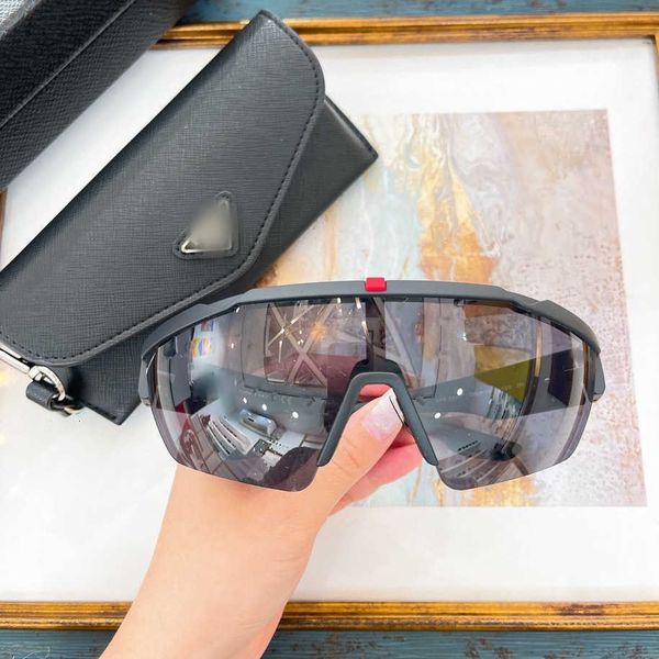 

designer triangular signature sunglasses p's big frame goggles riding net red the same ski all-in-one mirror sps03x-f with logo box, White;black