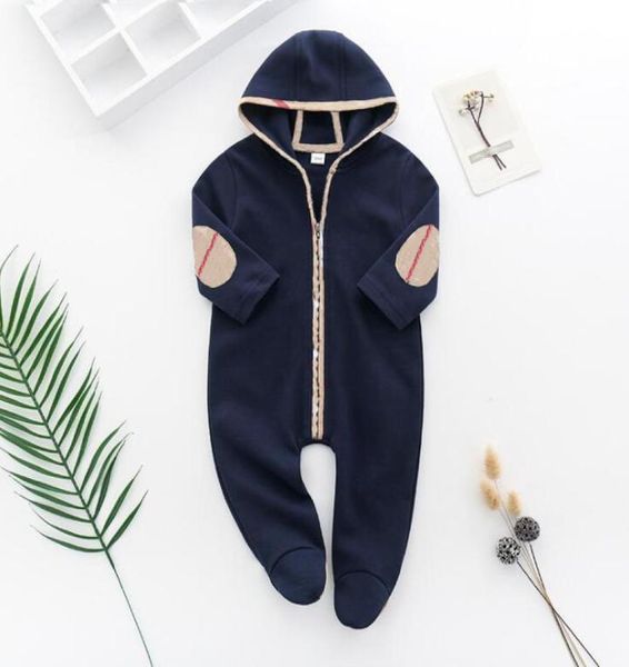 

2021 summer baby boys girls romper toddler infant jumpsuit kids cloth casual outfits cotton children hat clothes9489045, Blue