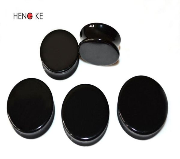 

black acrylic big size flesh tunnel ear plugs expander 2230mm 50pcslot ear taper fashion body piercing men039s e3309949, Slivery;golden