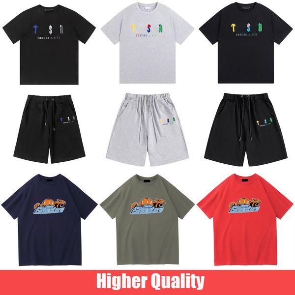 

designer mens t shirts couples print letter trapstar t shirt black and white grey rainbow color summer sports fashion cotton short sleeve ro, White;black