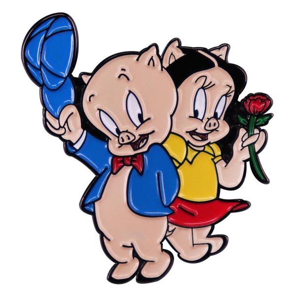 

vintage old cartoon character cartoon pig brooch metal badge accessories6071923, Blue