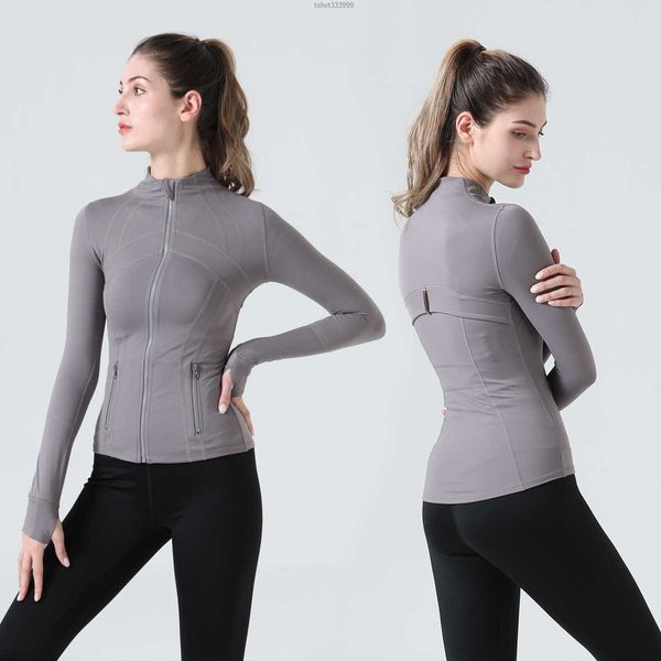 

lulus align women yoga jacket define workout sport coat fitness sports quick dry activewear solid zip up sweatshirt sportwear 2023 sell kgxx, Gray