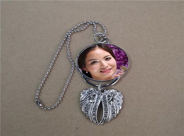 

sublimation blank wings car hanger with chains fashion transfer printing blank jewelry consumables7784110, Silver