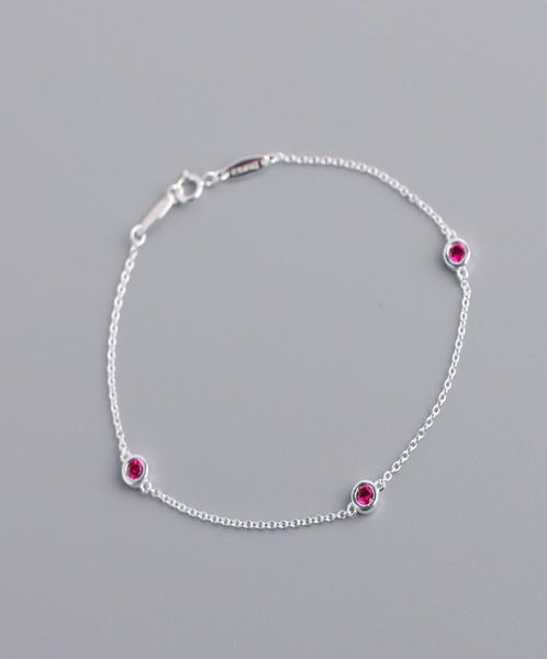 

925 sterling silver bracelet with 3 cz diamond rhinestone pure silver bangles for women girls fashion jewelry gift8229017, Black