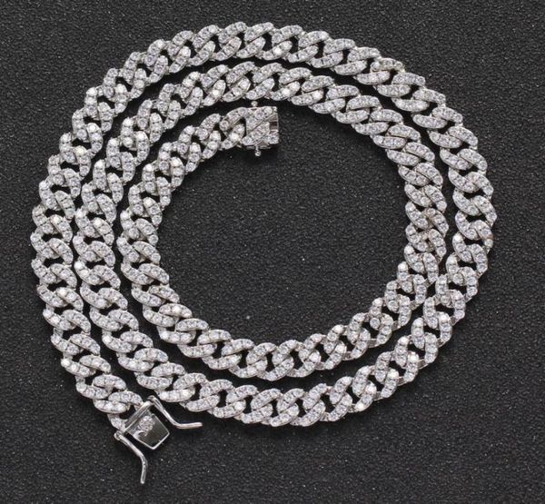 

chains 8mm hip hop men copper curb cuban chain necklace bling iced out link gold silver plated micro cz drop6280898