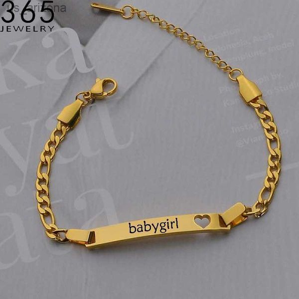 

customized new curved brand senior simple stainless steel girl boy personality adjustable pulseras mujer birthday gift bracelet l230620, Golden;silver