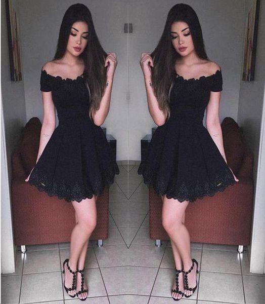 

latest designs little black dress off the shoulder cocktail dresses lace appliques aline short homecoming graduation dress party 6670055, Blue;pink